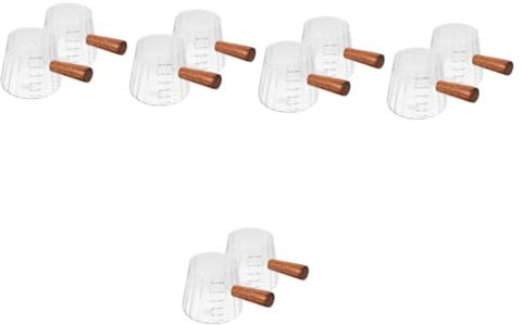 Amosfun 10 Pièces Tasse à Lait Tasse à Lait Tasse De Tasses à Cruche D'eau Pichet à Verre à Anti-brûlure Tasse De Pot à En Verre De Bois