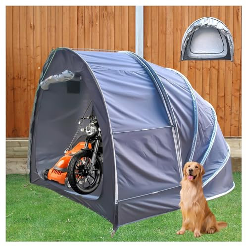 HDMOZUYT Tenda da Bici Appesa 2 in 1 Copribici da Esterno Impermeabile con Doppie Porte per 2-5 Biciclette Copribici da Deposito Bici, Nero (Nero)