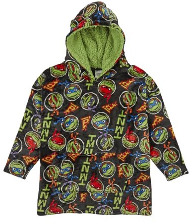 Teenage Mutant Ninja Turtles Hoodie For Kids | Boys Oversized Hoodie Soft Fleece Blanket | Sherpa Hood Lining | Gift For Boys | One Size Fits All Age 4-10 Years
