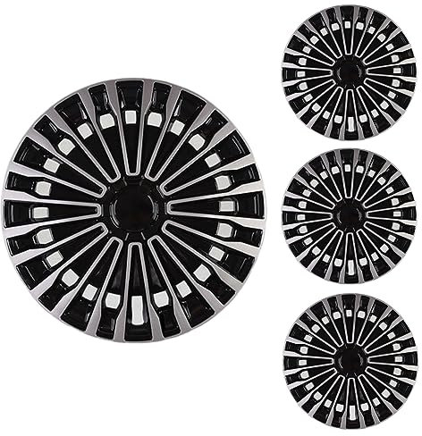 CHAOUYYZ 13 Zoll Radkappen 4Er Set Silber Schwarz Radzierblende Radkappen Verschiedene Größen Autozubehör