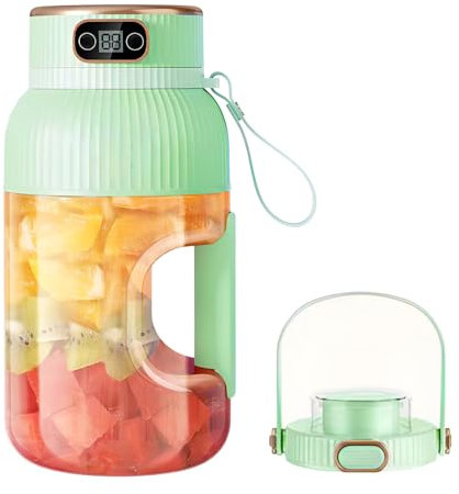 Presse-agrumes Portable,Mixeur a Jus de 1 200 Ml avec Affichage Numérique,Rechargeable par USB pour Cuisine,Voyage,Bureau,Salle de Sport