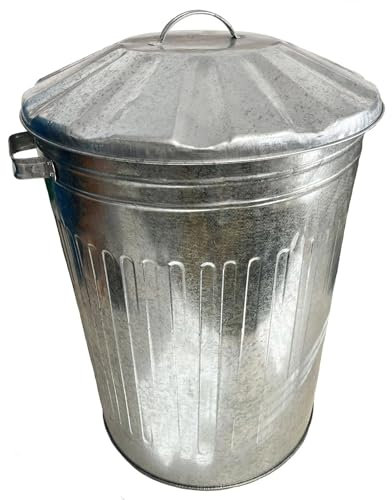 Best House | Large Galvanised Metal Dustbin | 75L Litres | Waste Recycle Trash Bin With Lid | Ideal for Kitchen House Garden Storage Animal Feed/Storage/Rubbish/Dustbin (Pack of 1)
