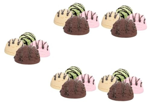 BESTOYARD 5 Sätze Eismodell Gefälschte Eiskugel Künstliche Eiskugel Kuchen-display-modell Eiscreme-modell Dekostecker Eiskugeln-vitrine-requisite Deko-eiskugeln Requisite Pvc 4 Stück * 5