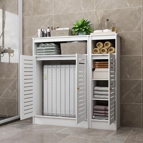HSWOYEA White Modern Radiator Cover,Modern Home Wood Radiator Cover, Heating Cabinet Storage Shelf, Easy Installation,Shields Pipes,for Home Living Room Bedroom.(L50*H90*T20cm)(100 * 100 * 25cm)