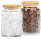 Skyspher 2 Pack Vintage Glass Canisters with Airtight Lids - Set of 2 Decorative Storage Jars for Tea, Coffee, Sugar, Nuts & Beans – Perfect for Kitchen Organization & Home Decor 700ml