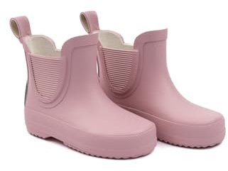 Mikk-line Kurze Gummistiefel Kinder 30 Lilas | Barfuß Gummistiefel Kinder | Wetterfeste Slip-On Regenstiefel | Knöchelhohe wasserdichte Outdoor-Schuhe mit rutschfester Sohle