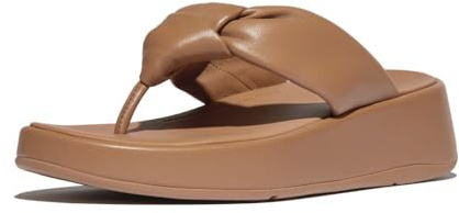 Fitflop F-Knot Soft Leather Toe-Post Sandals UK 4 Tan