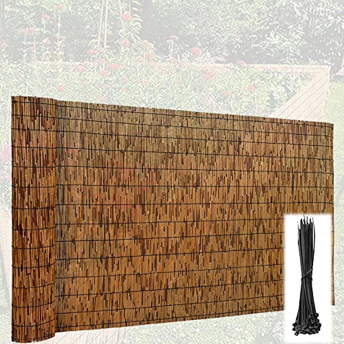 Sichtschutzvorhang aus natürlichem Bambus, für Balkon und Garten, 90 x 61 cm