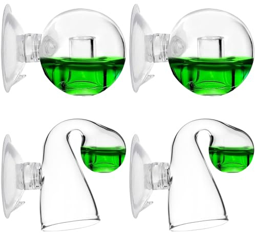 Editbar 4 Stück CO2 Glas Aquarium Monitor, Co2 Dauertest Aquarium,CO2 Test Aquarium Drop Checker Hängender, Aquarium Co2-Monitor,Co2 Glas Tester für Süßwasseraquarien Gepflanzte Fisch Tank