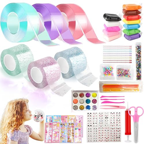 Nano Tape Bubbles Set, 75 Stück Magie Nano Tape Set, Bubble Nano Klebeband, Selbstklebendes Bubble Tape DIY, Doppelseitiges Klebeband Set für Blow Bubbles, DIY Craft Blow Bubbles