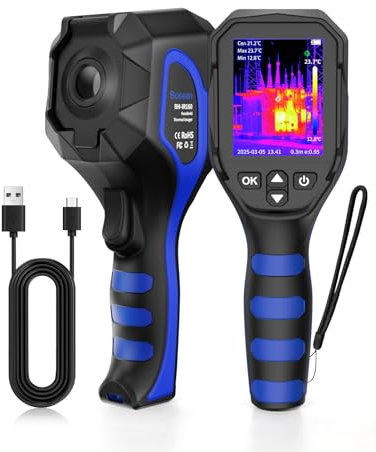 BOSEAN Wärmebildkamera mit 256x192 IR Auflösung, 25Hz, ＜40mk, 16GB Speicher, 4℃ bis 1022℃ für Wartung, HVAC (BH-IR256)