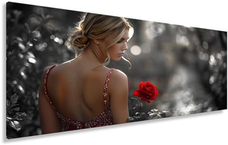 Diamond Painting XXL 60x120CM Diamant Painting Bilder Frau Diamond Art Erwachsene Kinder Anfänger, Diamanten Malerei Kreuzstich Bastelset Basteln Entspannung Geschenk Mädchen,Zimmer Deko Rose Y2-999