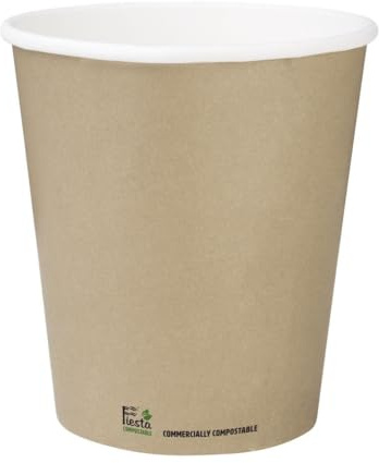 Fiesta Compostable Hot Cup Single Wall Kraft, 12 oz, Box 1000 | Compostable commercial takeaway drinkware locks in heat to keep beverages hotter for longer while remaining cool to hold.