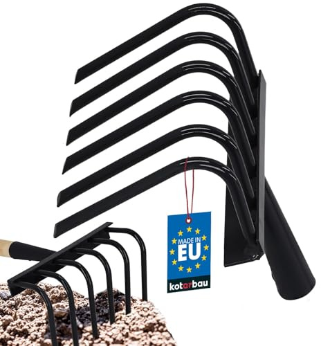 KOTARBAU® Gartenhacke 6-Zinkige Hacke zum Unkrautjäten ohne Stiel Stahl Handgrubber zur Bodenlockerung Blumenrechen Gartenkralle Harke für Garten Gemüsegarten Auflockern und Belüften mit Krallen.