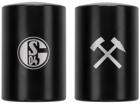 FC Schalke 04 Flaschenöffner Push – Automatischer Kronkorkenöffner S04 – Bieröffner Gadget Fußball Fanartikel – Geschenk für Männer & Fans – Bar Zubehör Küche