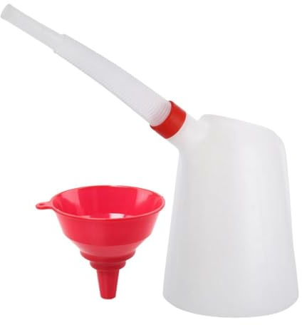 TTETTZ Pichet D'Huile Récipient Gradué Verseuse pour Moteur Cruche de Vidange avec Bouchon Anti Poussière et Bec Allongé Approprié pour Les Ateliers, 1.2l
