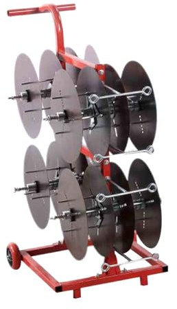 Multi-Axle Wire Spool Cart with Wheels for Electrical and Retail Cable Dispensing
