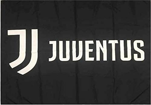 Juventus Bandiera Nera Nuovo Logo 100% Poliestere