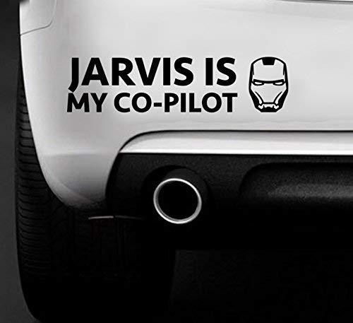Adesivo Jarvis is my co-pilot per auto e moto (Nero)