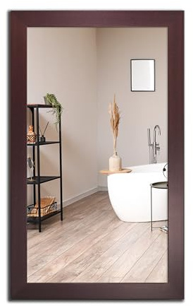 Spiegel MIT Rahmen 32 GRÖßEN 120/50, 50/120cm, 11 Farben Rahmen, Handgefertigte, breiter Fester Rahmen, Stabiler Rückwand, Rahmenleiste: 60x20mm, Rahmen Farbe: Wenge