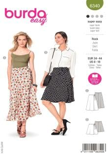 Burda Schnittmuster 6340, Rock [Damen, Größe 34-44] zum Selbernähen, ideal für Anfänger [L1]