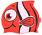 Dwawoo Poisson Print Bonnet de Bain Mignon pour Enfants Unisexe, Bonnet de Bain en Silicone Elastique pour Bébé - Conception en Forme de Poisson(Rouge) baignade Fournitures