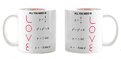 My Cust Tazza Mug Matematica 11oz all You Need is Love Formula Verticale Idea Regalo Insegnante Studente fine Anno Scolastico