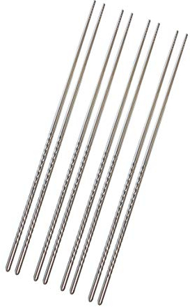 KINGSUPER Juego de 4 pares de palillos extra largos de 15.3 pulgadas antideslizantes de acero inoxidable para cocinar fideos