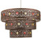 Antique Bronze Acrylic Gem Moroccan Style Triple Tier Ornate Pendant Light Shade Fitting with Red and Amber Beads | 60w Maximum | 30cm Width by Happy Homewares