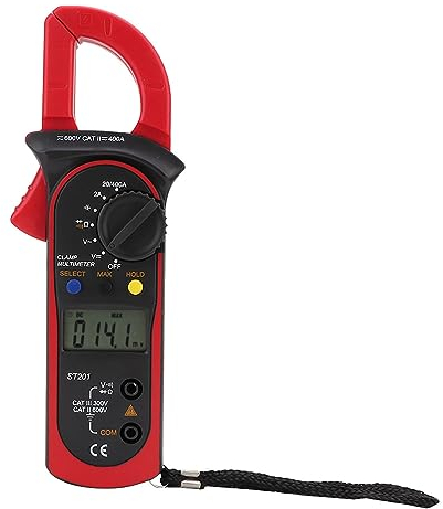 ST201 Digitales Multimeter-Zange, automatisch, DC/AC, Zange, Multimeter, Dioden-Tester für Spannungswiderstand (rot)