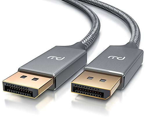 CSL - 4k DisplayPort Kabel 5m - Displayport auf Displayport - DP 1.2-4K 60Hz und 2K 144Hz - Bandbreite von bis zu 21,6 Gbit s - Verbindungskabel - für Monitor Grafikkarte PC Notebook Beamer