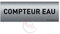 AUA SIGNALETIQUE - Plaque de porte Aluminium brossé imprimé AluSign Texte - 150x50 mm - Double Face adhésif au dos (Compteur eau)