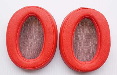 Almohadillas para auriculares de piel compatibles con Sony MDR-100AAP WH-H600 Auriculares (rojo)