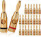RUNCCI-YUN 24-Pack Banana Plugs, 24K Gold Plated Audio Jack Wire Cable Screw Connectors, for Musical Speaker Wire & AV Receiver