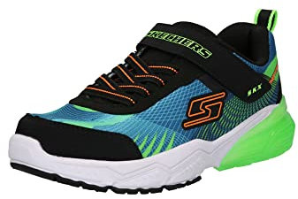 Skechers Jungen Thermoflux 2.0 Kodron Sneakers,Sports Shoes, Blue Lime Textile Black Orange Trim, 30 EU