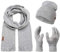 Rock Creek Winter Mütze Schal Handschuh-Set Geschenkset Wintermütze Winterschal Winterhandschuhe Herrenmütze Damenmütze U-100 Grau Einheitsgröße