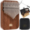 Sonic Energy Massivkörper Kalimba – C-Dur, 21 Töne – Schwarzes Walnussholz – Für Meditation, Yoga, Percussion – Inkl. Zubehör (KL2101S)