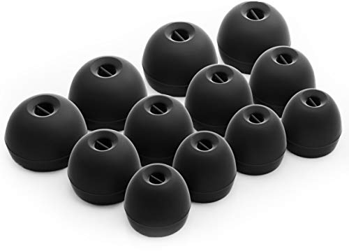 Okuli 12 x Silikon Ohrstöpsel Ohrhörer Gummi Tipps Für Sennheiser CX 3.00, 5.00, 6.00, 7.00 Kopfhörer Ohrhörer in Schwarz