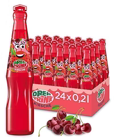 Dreh und Trink Kirsche | Kult-Kindergetränk mit Drehverschluss (24 x 200ml) | Ohne Farbstoffe & Süßstoffe | Reinstes Gebirgsquellwasser aus Österreich | Spielerischer Trinkgenuss