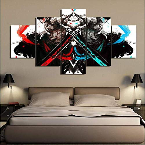 Wallpaper M Canvas Prints 5 Pieces Anime One Piece Zoro Painting Poster Home Decor Living Room (No Frame) Size A-(No Frame) Size C