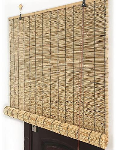 ASDQWER Bambusrollo Blickdicht,Bambus Raffrollo,Bambusrollo Faltrollo Rollo, Vintage-Vorhänge, Orientalische Möbel, Mehrere Größen,120x180cm/48x71in