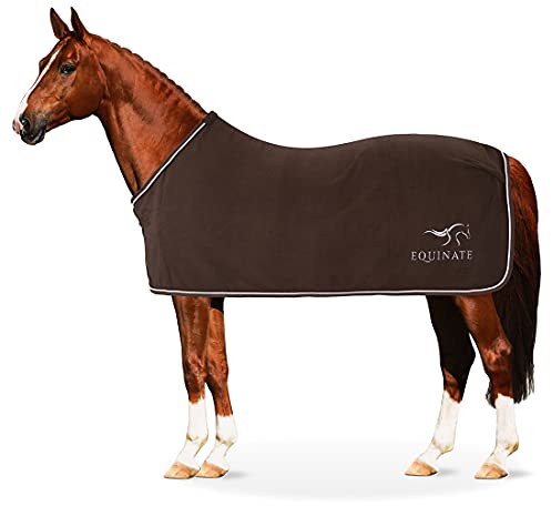 Equinate Abschwitzdecke Springdale aus Polarfleece mit Widerristpolster 135cm Braun