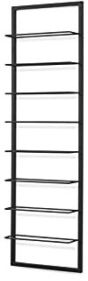 LIFA LIVING Moderner Weinflaschenhalter für die Wand, Schwarzes Weinregal aus Metall, Weinhalter für 8 Flaschen Wein, 30x9,5x99,5cm, max. 12 kg belastbar