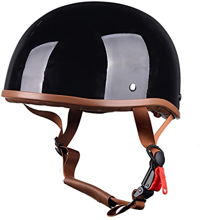 LIONCIANO Jethelm Für Motorräder Jethelm Jet-Helm Roller-Helm Scooter-Helm Moped Mofa-Helm Chopper Retro Vespa Vintage Jethelme Rollerhelm Sturzhelm Chopper Helm(Helles Schwarz)
