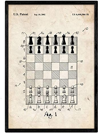 Nacnic Poster mit Rahmen, Patent und Chips, Antikes Patent in A3, Vintage-Hintergrund mit Rahmen