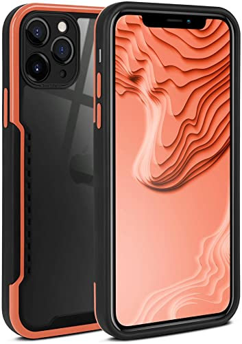 ONEFLOW Vanguard Coque compatible avec Apple iPhone 11 Pro avec protection d'écran et appareil photo, coque hybride en silicone et TPU résistant aux chocs, orange