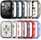 JZK 12 Stück Schutzhülle für Apple Watch SE/6/5/4 40mm, Gehärtetes mit Glas Displayschutz, Vollschutz HD Ultradünne Kratzfest Case für iWatch SE/6/5/4 40mm