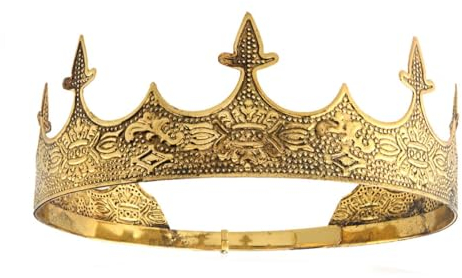 Kronen-Haarschmuck, Royal King Diadem, Herren, Metall, Große Tiara, für Halloween-Kostüm, Medium, Legierung, Kein Edelstein
