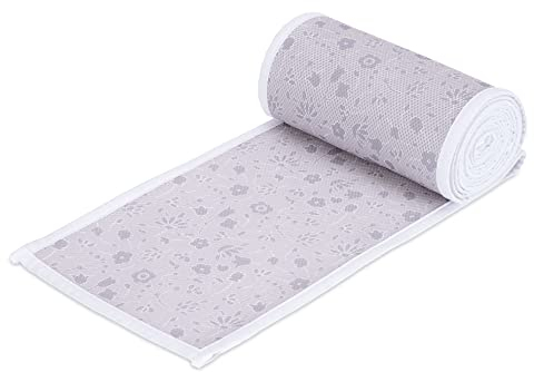 FabiMax Umrandung aus Netzstoff für Laufgitter 75x100 cm, graue Blümchen