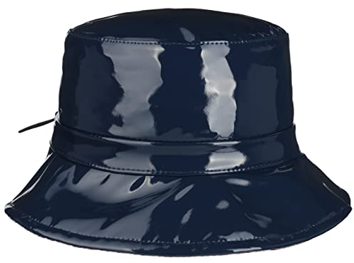 bedacht Lack Regenhut Stoffhut Fischerhut Damenhut Damen - Made in Italy Herbst Sommer Frühjahr Winter Frühling-Sommer Herbst-Winter - One Size dunkelblau
